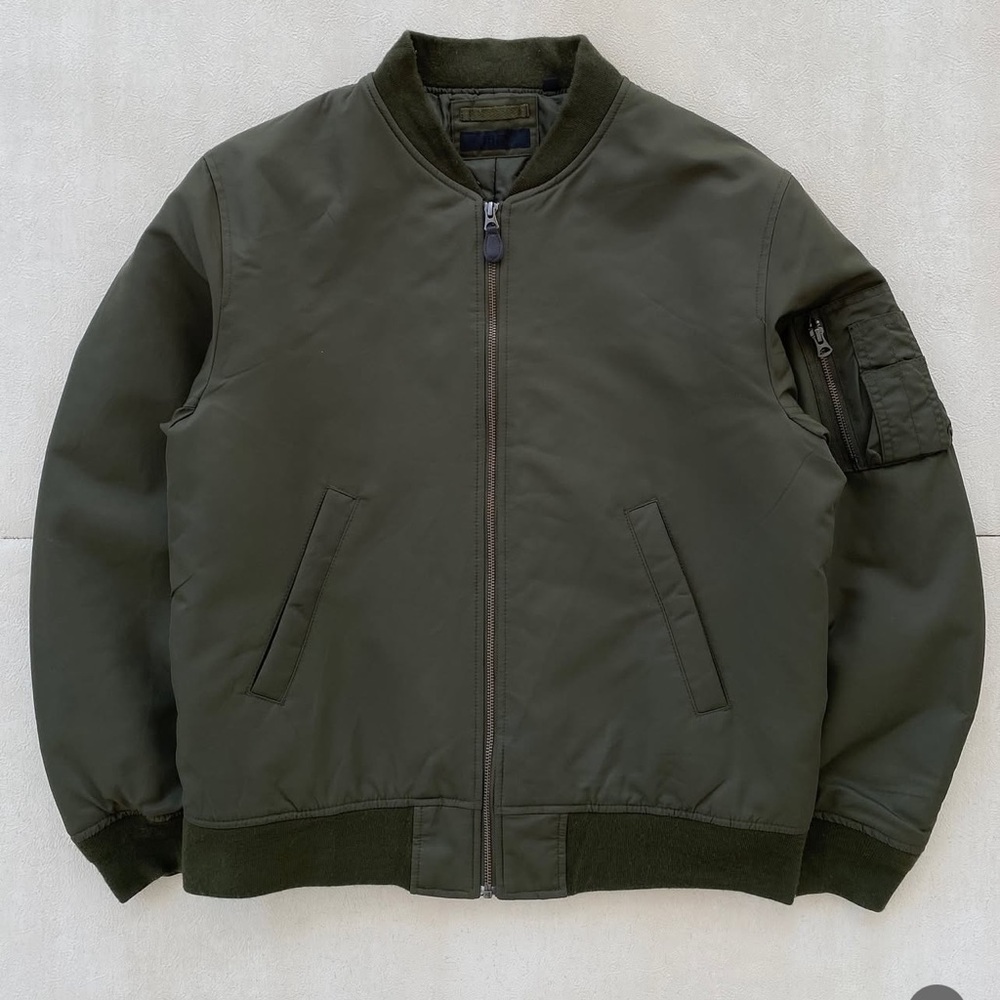 Men's Olive Bomber Jacket Uniqlo